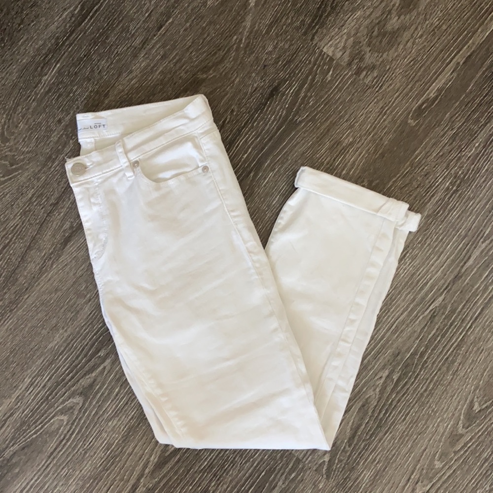 NWOT Loft White Skinny Crop Jeans